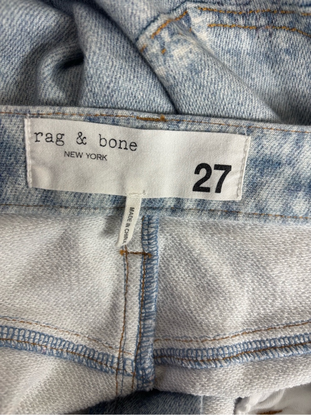 Rag & Bone Miramar Sofie High Waist Wide Leg Cotton Terry Sweatpant Jeans 27 - Picture 5 of 6